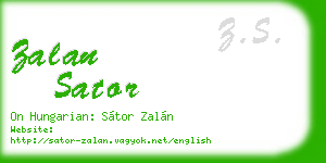 zalan sator business card